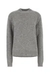 Jil Sander Alpaca Wool Blend Sweater With Ribbed Cuffs In Gray