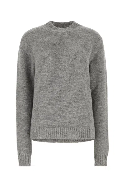 JIL SANDER JIL SANDER GREY ALPACA BLEND OVERSIZE SWEATER
