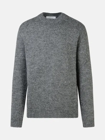 JIL SANDER GREY ALPACA BLEND SWEATER