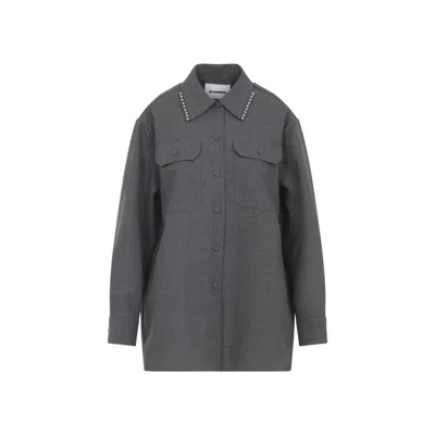 JIL SANDER GREY CANVAS SHIRT