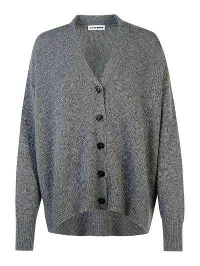 JIL SANDER GREY CASHMERE CARDIGAN