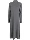 Jil Sander Cashmere Turtleneck Midi Dress In Grey