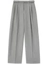 Jil Sander Tailored Check Trousers With Belt Clothing In Grey