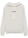 Jil Sander Relaxed Fit Hoodie With Drawstring Hood In Grey