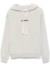 Jil Sander Grey Cotton Hoodie In Gray