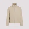 Jil Sander High-collar Logo-patch Jacket In Grey