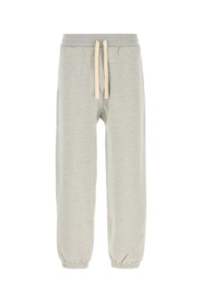 Jil Sander Grey Cotton Joggers In Gray