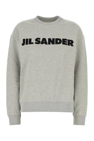 Jil Sander Grey Cotton Sweatshirt In Gray