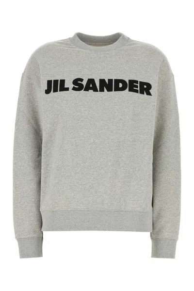 JIL SANDER GREY COTTON SWEATSHIRT