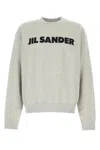 Jil Sander Grey Crewneck Logo Sweatshirt In Gray
