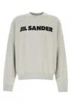 Jil Sander Grey Crewneck Logo Sweatshirt In Gray