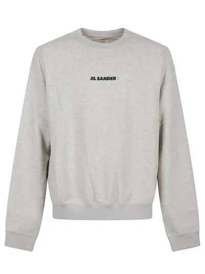 Jil Sander Grey Cotton Sweatshirt In Gray