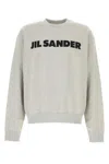 Jil Sander Grey Crewneck Logo Sweatshirt In Neutral