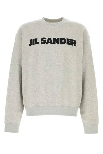 JIL SANDER GREY COTTON SWEATSHIRT