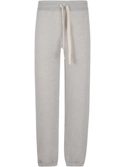 JIL SANDER GREY COTTON TRACK PANTS