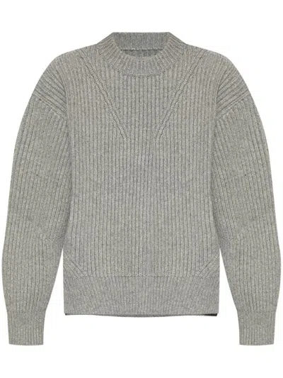 JIL SANDER GREY CREW-NECK WOOL JUMPER