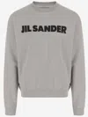 Jil Sander Grey Crewneck Logo Sweatshirt In Gray