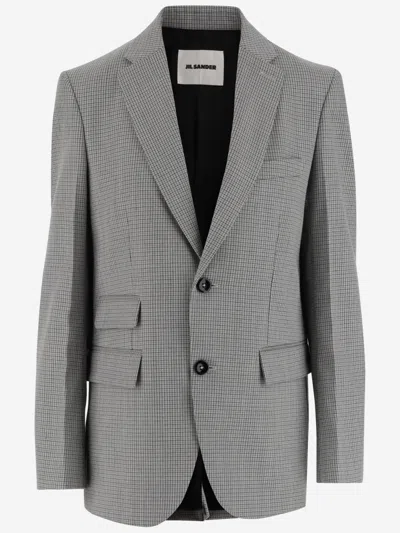 JIL SANDER GREY DOUBLE BREASTED BLAZER