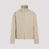Jil Sander High-collar Logo-patch Jacket In Grey