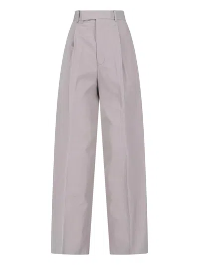 Jil Sander Grey High-waisted Tailored Cotton Trousers In Animal Print