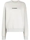 Jil Sander Logo Cotton Sweatshirt In Grey