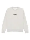 Jil Sander Grey Logo-embroidered Cotton Sweatshirt In Gray