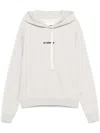 Jil Sander Light Grey Hoodie Sweatshirt With Drawstring In Grey