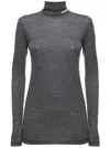 Jil Sander Long Sleeve Top With Funnel Neckline In Grey