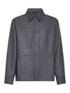Jil Sander Grey Melton Wool Shirt In Gray