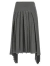 Jil Sander Grey Pleated Skirt In Gray