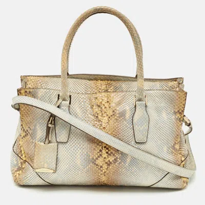 Pre-owned Jil Sander Grey Python Leather Flap Tote