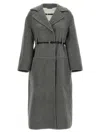 Jil Sander Single-breasted Belted Coat In Green
