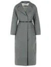 Jil Sander Grey Virgin Wool Coat Women In Gray
