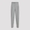 Jil Sander Checked Pleated Wool Pants In Grey