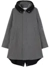 Jil Sander Jw-print Hooded Parka Coat In Grey