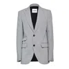 Jil Sander Grey Virgin Wool Plaid Tailored Jacket