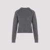Jil Sander Virgin Wool And Silk Sweater With Brushed Finish In Grey