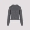 Jil Sander Virgin Wool And Silk Sweater With Brushed Finish In Grey