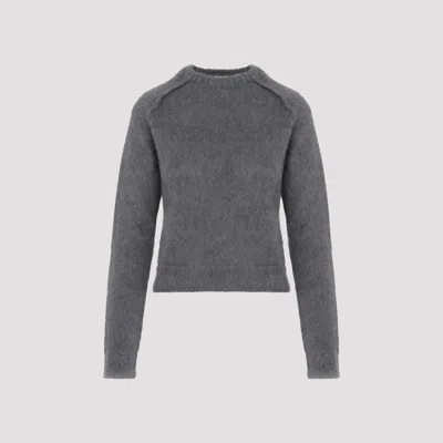 JIL SANDER GREY VIRGIN WOOL PULLOVER SWEATERS