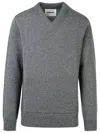 Jil Sander Grey Virgin Wool Sweater Men In Grey