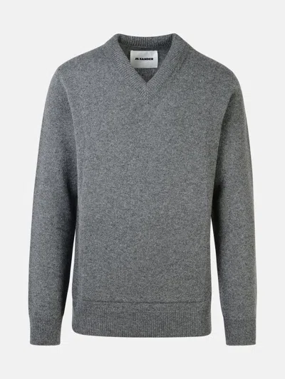 Jil Sander Grey Virgin Wool Sweater In Gray