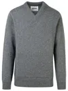 Jil Sander Grey Virgin Wool Sweater Men In Grey