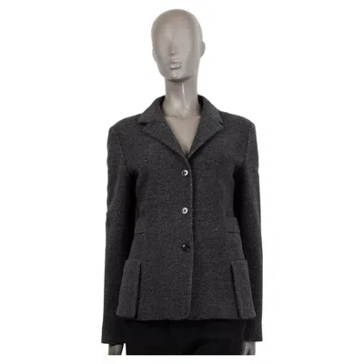 Pre-owned Jil Sander Grey Wool & Cashmere Buttoned Jacket 36 S In Gray