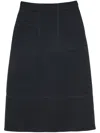 Jil Sander Wool A-line Midi Skirt In Grey