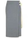 Jil Sander 3-layer Jersey Midi Skirt In Grey