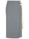Jil Sander 3-layer Jersey Midi Skirt In Grey