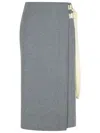 Jil Sander 3-layer Jersey Midi Skirt In Gray
