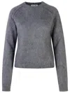 Jil Sander Virgin Wool And Silk Sweater With Brushed Finish In Grey
