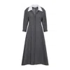 Jil Sander Mid-length Wool Dress With Contrasting Collar In Gray