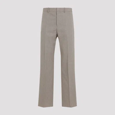 JIL SANDER GREY WOOL CHECK PANT